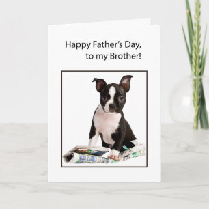 Carte Brother Father's Day Funny Dog Newspaper