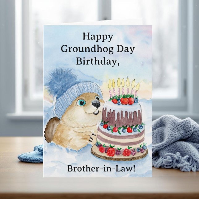 Carte Brother in Law  Happy Groundhog Day Birthday  (Créateur téléchargé)