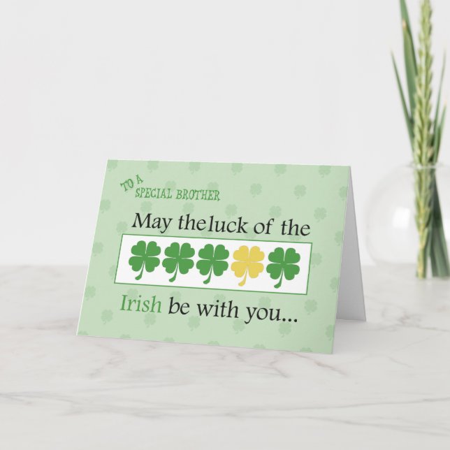Carte Brother Luck of the Irish St. Patrick's Day Clover (Devant)