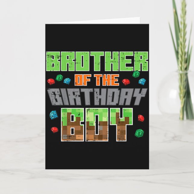 Carte Brother Of Birthday Boy Xel Gamer Bday Party Boys  (Devant)