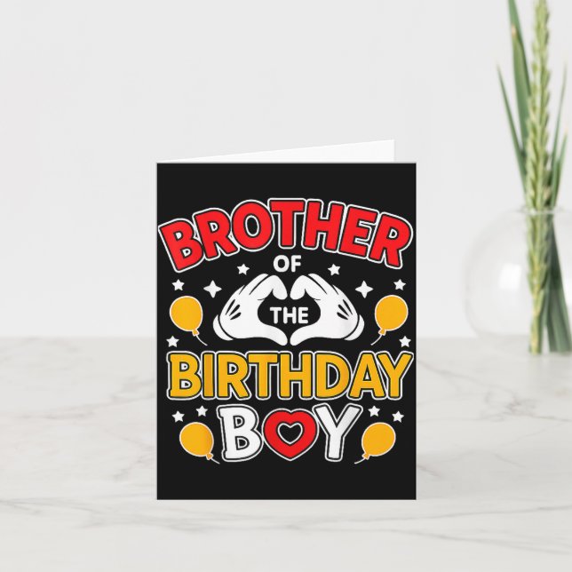 Carte Brother Of The Birthday Boy For Matching Family Pa (Devant)