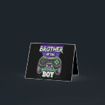 Carte Brother of the Birthday Boy Matching jeu vidéo<br><div class="desc">Brother of the Birthday Boy Matching Video Game Fait un grand cadeau pour le fils d'une mère qui est enceinte. Fait un grand cadeau pour l'anniversaire d'un frère aussi. Le meilleur cadeau insolite pour les amis collègues et membres de la famille à Noël,  grâce à des vacances d'anniversaire d'halloween.</div>