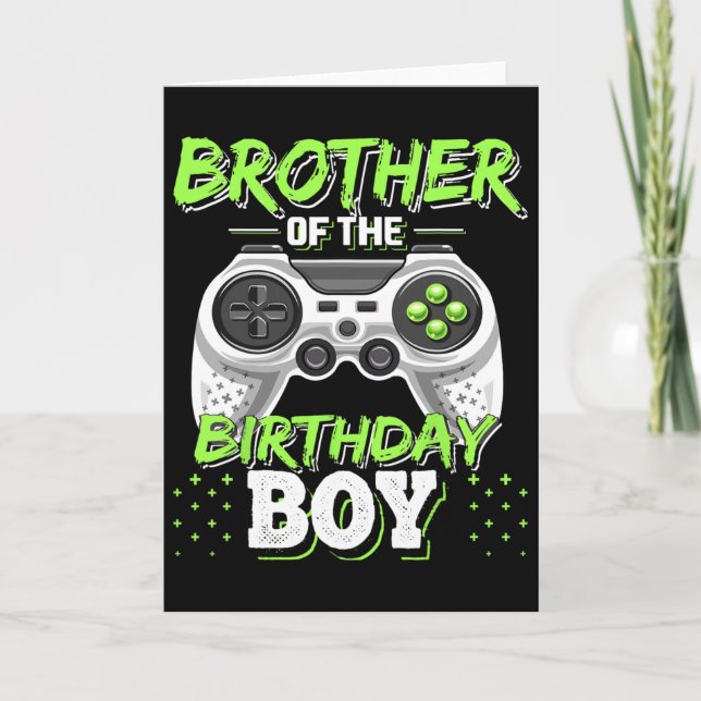 Carte Brother Of The Birthday Boy Matching Video Game Bi (Devant)
