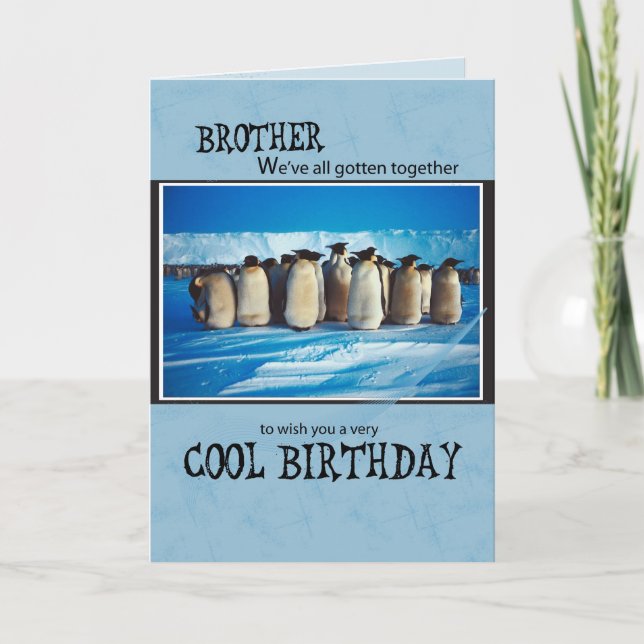Carte Brother Penguin Du Groupe Anniversaire (Devant)
