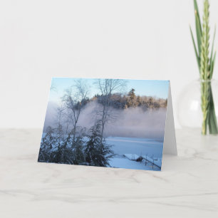 Carte Brouillard d'hiver au-dessus du lac