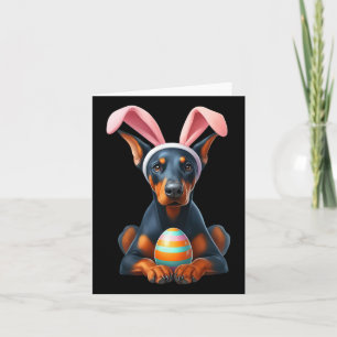 Carte Brouillard mignon Doberman Pinscher Chien Pâques H