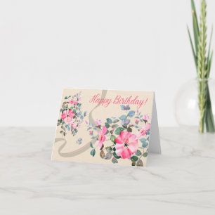 Carte Brouillard Rustique Wild Roses Butterfly Ribbon An