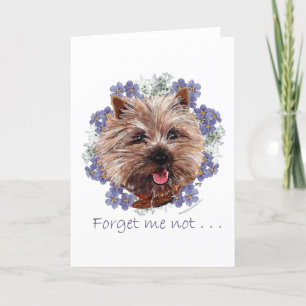 Carte Brown Cairn Terrier Oubliez-moi-ne-pas