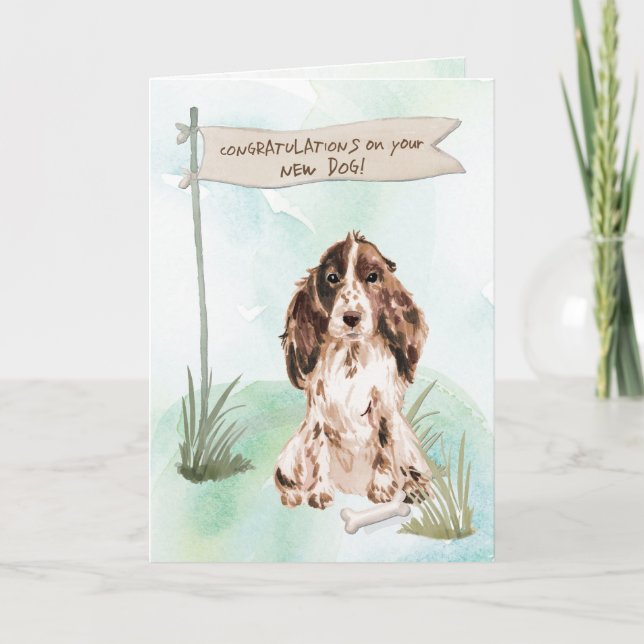 Carte Brown Cocker Spaniel Félicitations pour le nouveau (Devant)