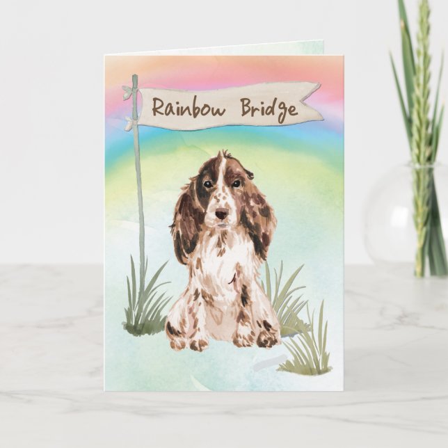 Carte Brown Cocker Spaniel Pet Sympathie sur Rainbow (Devant)