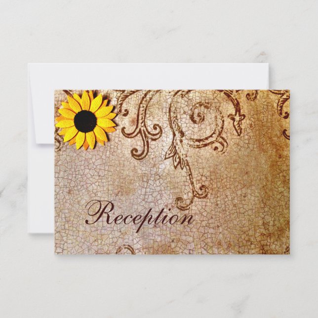 Carte Brown de Mariage Shabby Rustique (Devant)