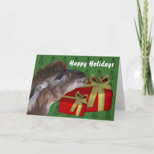Carte Brown de vacances de Noël d'animal de ferme