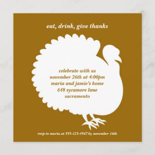 Carte Brown d'invitation de thanksgiving de carré