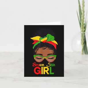 Carte Brown fille de la peau Black femmes Messy Bun Blac