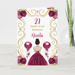Carte Brown Hair Princesse Bourgogne Joyeux Anniversaire