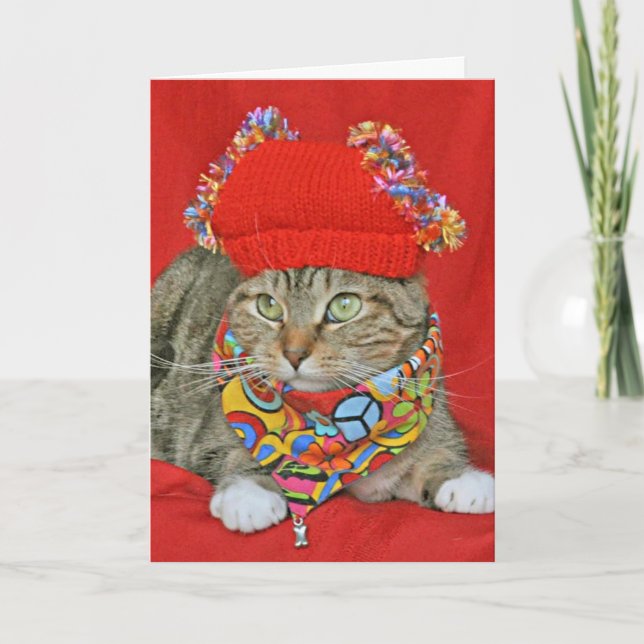 Carte Brown Hippie Valentine ou Anniversaire (Devant)