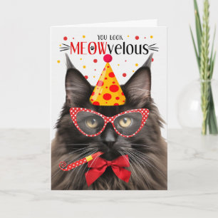 Carte Brown Maine Coon Cat MEOWvelous Anniversaire