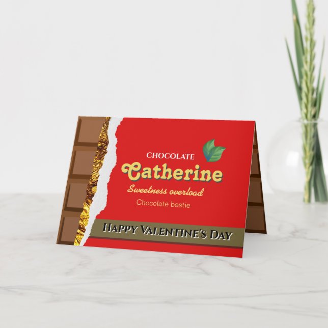 Carte Brown réaliste & Valentines rouges Chocolat amusan (Devant)