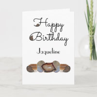 Brown Rock Slice Shell Fossile Blanc Anniversaire