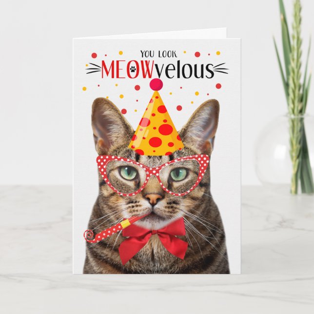 Carte Brown Tabby Cat MEOWvelous Anniversaire (Devant)