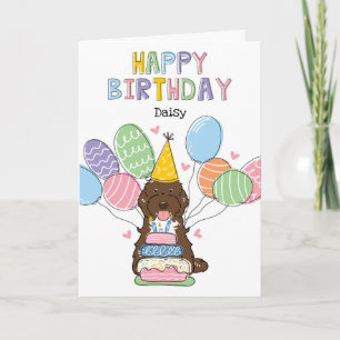 Carte Brown Tuxedo Cockapoo Cavapoo Chien Joyeux Anniver