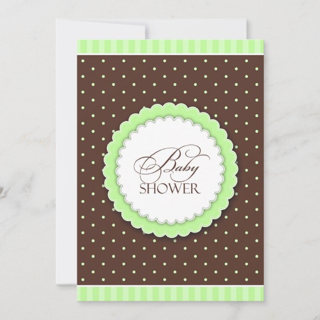 Carte Brown  verte baby shower (Devant)