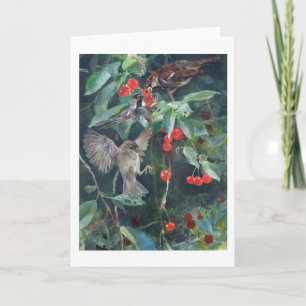 Carte Bruant dans un cerisier, Bruno Liljefors