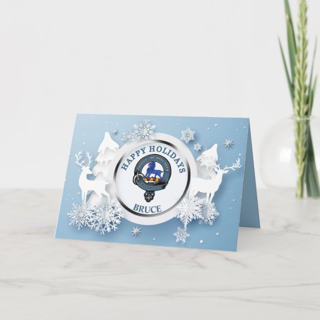 Carte Bruce Clan Badge Happy Holidays (Devant)
