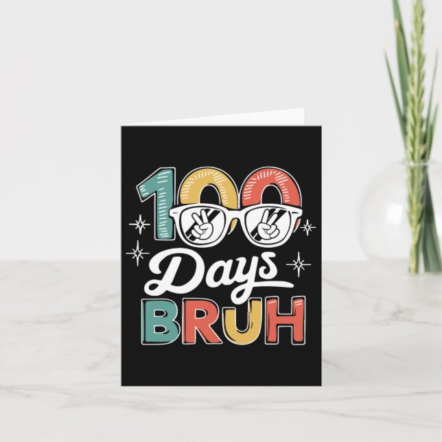 Carte Bruh 100 Jours De L'École 100E Jour De L'École Sun (Devant)