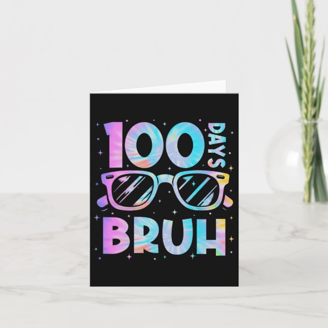 Carte Bruh 100 Jours De L'École Tie Dye Joyeux Enseignan (Devant)