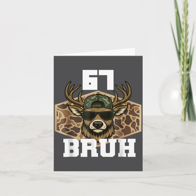 Carte Bruh 67 Deer Funny Deer Hunting Camo Hat Youth Tee (Devant)