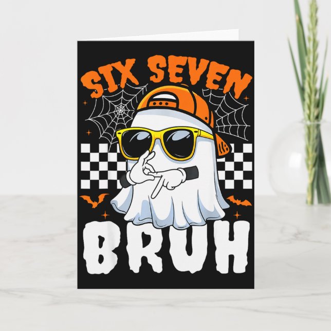 Carte Bruh 67 Halloween Funny Six Seven Meme Brainrot Gh (Devant)