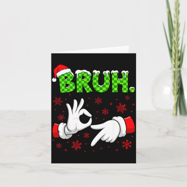 Carte Bruh 67 Santa Hand Six Seven Meme Christmas Matchi (Devant)