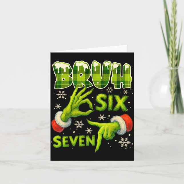 Carte Bruh 67 Six Seven 6 7 Meme Christmas Funny Gen Alp (Devant)