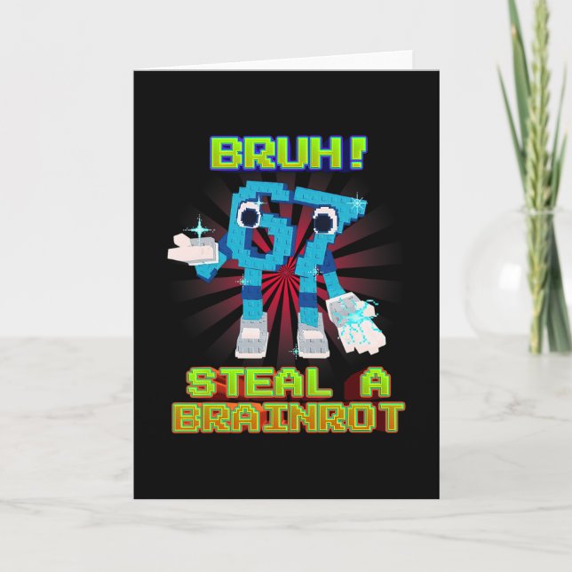 Carte Bruh 67 Six Seven 6-7 Mème Drôle Brainrot Pour Enf (Devant)