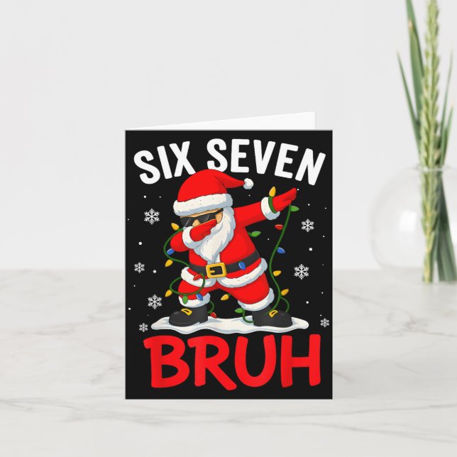 Carte Bruh 67 Six Seven Santa Dabbing Christmas Meme Boy (Devant)