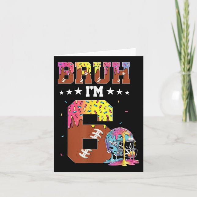 Carte Bruh 6e anniversaire garçon Football glace Crème D (Devant)