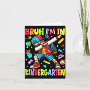 Carte Bruh à la maternelle garçon dabbing élève retour à
