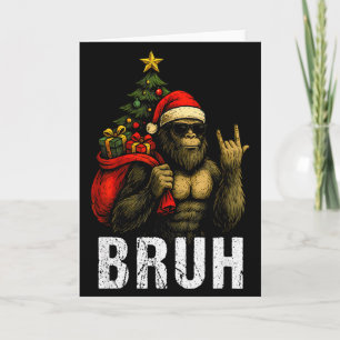 Carte Bruh Bigfoot Noël Drôle de sapin de Noël Xmas S