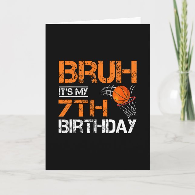 Carte Bruh C'est mon 7ème anniversaire Sketll 7 ans joue (Devant)