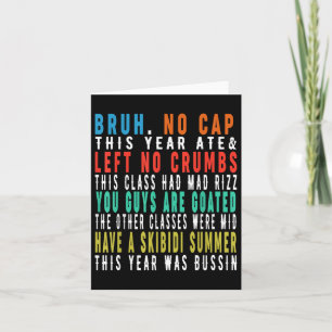 Carte Bruh Cette année Mat No Casquette Drôle Dernier Jo