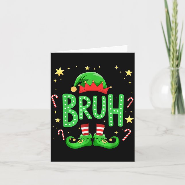 Carte Bruh Christmas Elf Funny Xmas Kids Boys Christmas  (Devant)