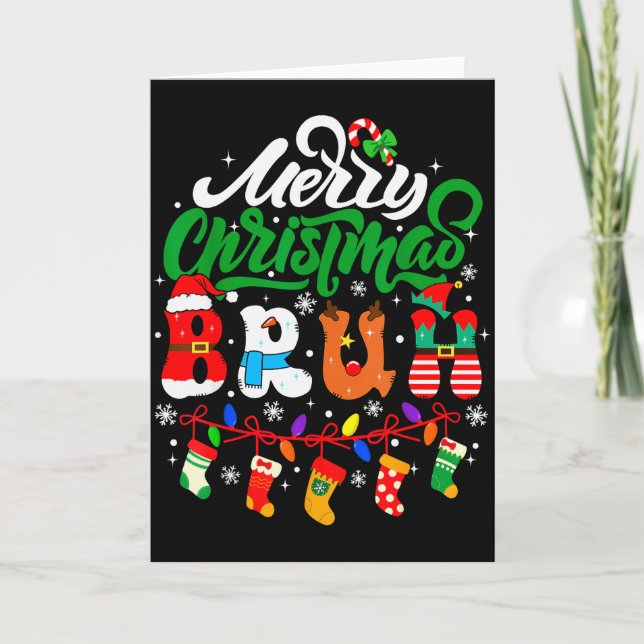 Carte Bruh Christmas Kids Teens Boys Funny Christmas Hum (Devant)