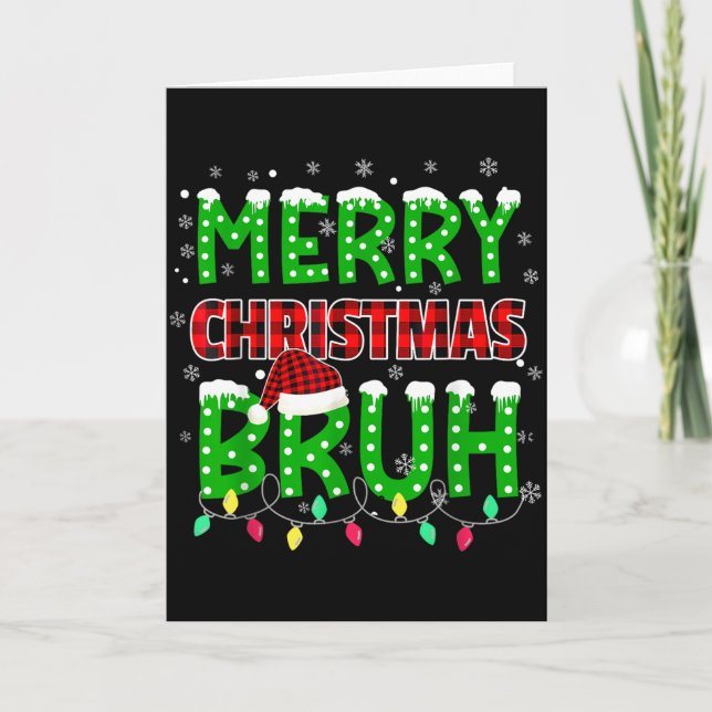 Carte Bruh Christmas Red Plaid  (Devant)