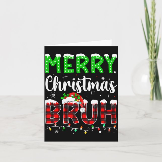 Carte Bruh Christmas Red Plaid Teens Boys Kids Xmas Paja (Devant)