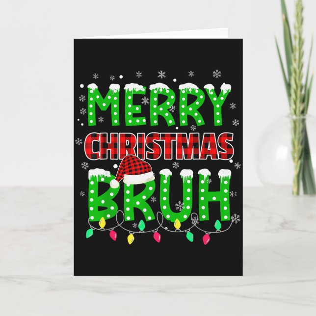 Carte Bruh Christmas Red Plaid Teens Boys Kids Xmas Paja (Devant)