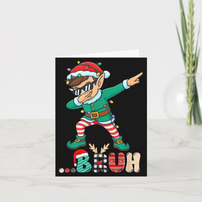 Carte Bruh Dabbing Elf Funny Kids Boys Mens Christmas Ma (Devant)