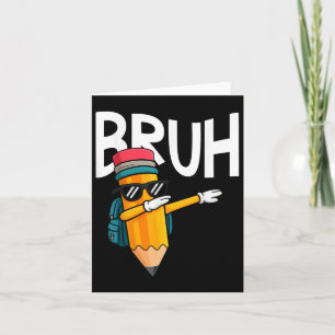 Carte Bruh Dabbing Pencil Retour À L'École Garçons Premi