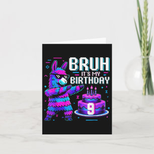 Carte Bruh Dabbing Son 9 Anniversaire Llama Pinata Boy