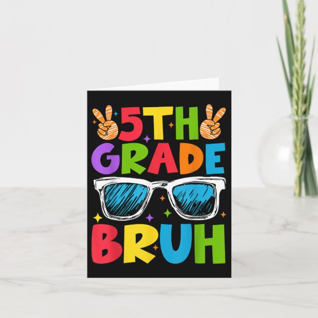 Carte Bruh De 5E Année Revient À L'École Joyeux Première (Devant)